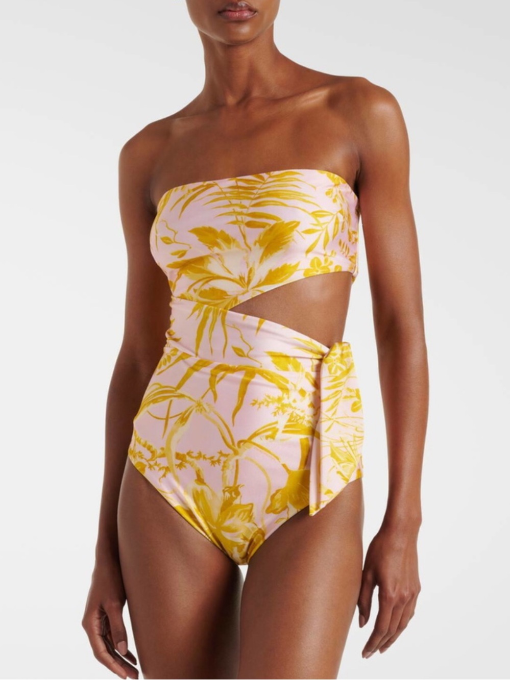 Zimmerman golden scarf cutout floral swimsuit